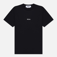 Женская футболка MSGM Mini Brush Stroke Logo, цвет чёрный