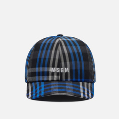 Кепка MSGM Micrologo Plaid Baseball, цвет синий