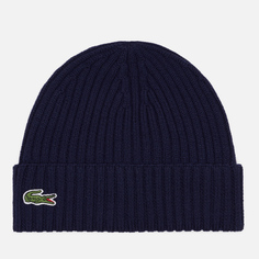 Шапка Lacoste Ribbed Wool, цвет синий