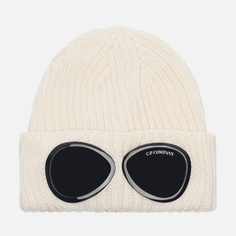 Шапка C.P. Company Extrafine Merino Wool Goggle Ribbed, цвет белый