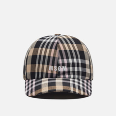 Кепка MSGM Micrologo Plaid Baseball, цвет бежевый