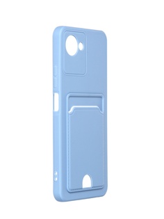 Чехол DF для Realme C30 Silicone с отделением для карты Gray-Blue rmCardCase-01