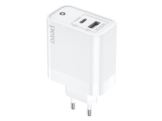 Зарядное устройство Pero TC15 USB-A QC3.0 + USB-C PD 65W White TC15W ПЕРО