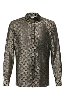 Рубашка из смеси вискозы и шелка Saint Laurent