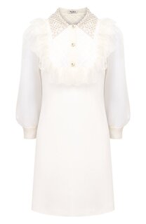 Платье из шелка и вискозы Miu Miu