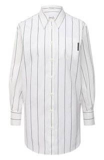 Рубашка из хлопка и шелка Brunello Cucinelli