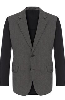 Однобортный хлопковый пиджак с контрастной отделкой Yohji Yamamoto