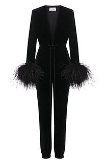 Комбинезон из вискозы с отделкой перьями Saint Laurent