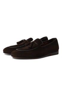 Замшевые лоферы Santoni