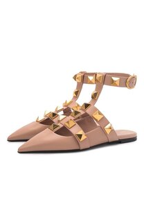 Кожаные балетки Roman Stud Valentino