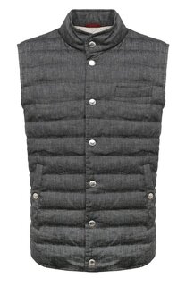 Жилет изо льна и хлопка Brunello Cucinelli