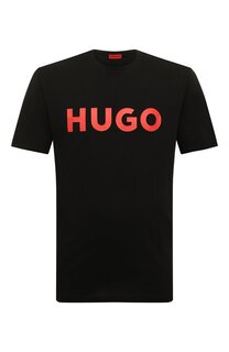 Хлопковая футболка HUGO