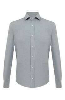 Рубашка из хлопка и льна Brunello Cucinelli