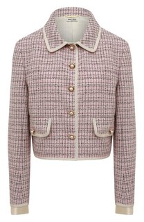 Жакет из шерсти и хлопка Miu Miu