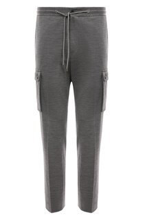 Брюки-карго из шерсти и хлопка Corneliani