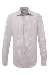 Сорочка из хлопка и льна Kiton