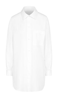 Удлиненная хлопковая блуза с накладным карманом Y`s Y's
