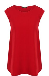 Однотонный шелковый топ свободного кроя Loro Piana