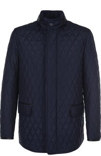 Шелковая стеганая куртка на молнии с воротником-стойкой Brioni