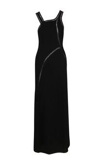 Однотонное приталенное платье из смеси хлопка и шелка Isabel Benenato