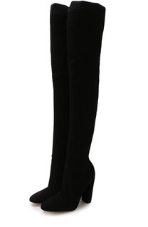 Текстильные ботфорты Isa Cuissard на устойчивом каблуке Gianvito Rossi