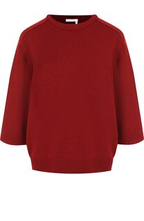 Кашемировый пуловер с укороченным рукавом и накладным карманом Chloé Chloe