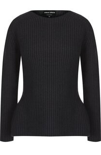 Вязаный шерстяной пуловер с круглым вырезом Giorgio Armani