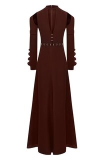 Платье-макси с глубоким вырезом и декоративной отделкой Chloé Chloe