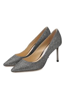 Туфли Romy 85 из металлизированного текстиля Jimmy Choo