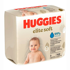 Салфетки для тела HUGGIES Влажные салфетки Elite Soft для новорожденных 168