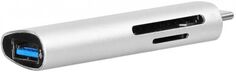 Карт-ридер SUNWIND SW-CR056-S 1400396 серебристый, USB 2.0/Type-C, TF, SD, SDHC, SDXC, micro-SD, алюминиевЫЙ корпус