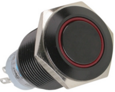 Переключатель Lamptron LAMP-SW1612L-H анти-вандальный Vandal Switch,16mm;Ring;Red;Blackhousing; Latching;