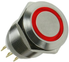 Переключатель Lamptron LAMP-SW1912L-S анти-вандальный Vandal Switch, 19mm - Silverline - red