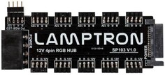 Панель управления вентиляторами Lamptron LAMP-SP103 и подсветкой SP103 Motherboard RGB Lights Syn Amplification for 4PIN-12VDC(10-ways out)