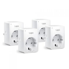 Розетка умная TP-LINK Tapo P110(4-pack) Mini Smart Wi-Fi Socket, Energy Monitoring, 100-240 V, Max Load 16 A, 50/60 Hz, 2.4 GHz Wi-Fi networking