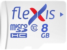Карта памяти MicroSDHC 8GB Flexis FMSD008GU1A UHS-I Class 10 U1, с адаптером