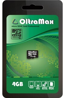 Карта памяти MicroSDHC 4GB OltraMax OM004GCSDHC4-W/A-AD Class 4 без адаптера