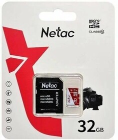 Карта памяти MicroSDHC 32GB Netac NT02P500ECO-032G-R P500 Eco Class 10 + SD адаптер