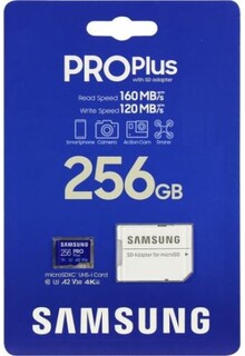 Карта памяти MicroSDXC 256GB Samsung MB-MD256KA/KR PRO Plus U3 A2 V30 UHS-I + SD Adapter 160MB/s