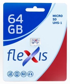 Карта памяти MicroSDXC 64GB Flexis FMSD064GU1 UHS-I Class 10 U1, без адаптера