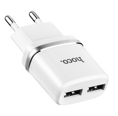 Зарядное устройство сетевое Hoco C12 6957531047759 2*USB, 2.4А, белый