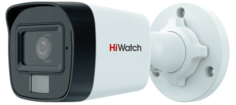 Видеокамера HiWatch DS-T200A(B) (2.8mm) 2Мп уличная цилиндрическая HD-TVI с гибридной подсветкой EXIR/LED до 30/20м и встроенным микрофоном (AoC)