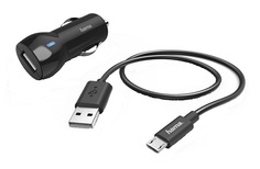 Зарядное устройство автомобильное HAMA H-183246 00183246 2.4A USB универсальное черный