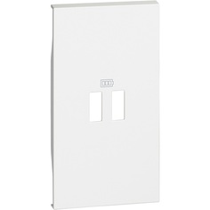 Панель лицевая BTicino KW12C LIVING NOW для зарядных устройств USB, 2 модуля, цвет белый