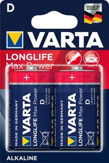 Батарейка Varta LONGLIFE MAX POWER (MAX TECH) LR20 D 04720101402 BL2 Alkaline 1.5V