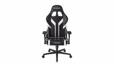 Кресло игровое DxRacer OH/P88/NW эко-кожа, черное с белыми вставками, наклон спинки до 135 градусов, регулировка подлокотников 3 положения, механизм к