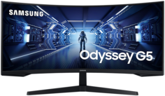 Монитор 34" Samsung Odyssey G5 VA LED изогнутый 21:9 3440x1440 1ms 2500:1 250cd 178/178 2*HDMI DP 165Hz AMD FreeSync Premium HDR10 Tilt black