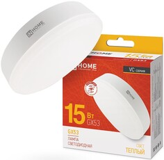 Лампа светодиодная IN HOME 4690612020815 LED-GX53-VC 15Вт таблетка 3000К теплый, белый GX53 1430лм