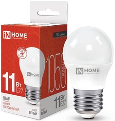 Лампа светодиодная IN HOME 4690612020617 LED-ШАР-VC 11Вт шар 4000К нейтральный, белый E27 1050лм