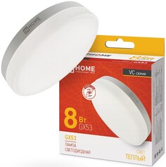 Лампа светодиодная IN HOME 4690612020723 LED-GX53-VC 8Вт таблетка 3000К теплый, белый GX53 760лм
